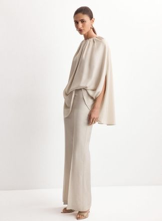 Mango Pantaloni diritti vita alta grigio chiaro/pastello - Donna - XS - MANGO