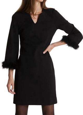 Tyler B&ouml;e Chelsea Ponti Feather Dress In Black
