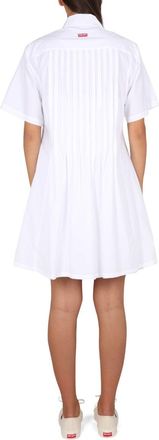 Kenzo Pleated Chemise Dress - White
