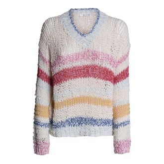 Roberto Collina V-neck Knitwear, female, Multicolor, Size: XS V-neck Knitwear