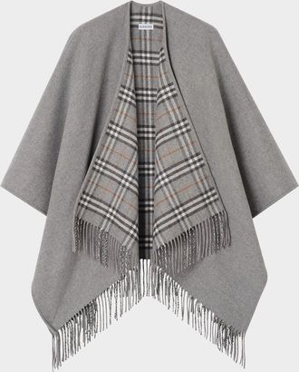 Burberry Reversible Check Wool Cape