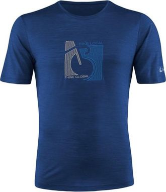 LOEFFLER Printshirt Bike Merino-Tencel Merinoshirt f&uuml;r Herren | blau