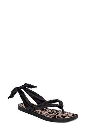 Badgley Mischka Wrenna Slingback Ankle Wrap Sandal in Black Leopard at Nordstrom, Size 10