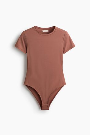 H&M Body aus Mikrofaser mit Kurzarm - Dunkles Mattrosa
