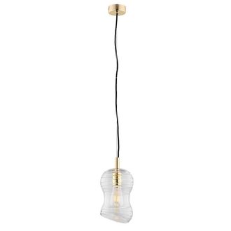 Netlighting Deportivo Dome Pendant Ceiling Light Transparent Brass Steel in Gold