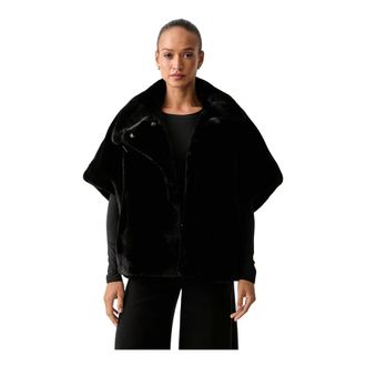 Pinko Pinko, Jassen, Dames, Zwart, L, Polyester, Faux-fur Vest