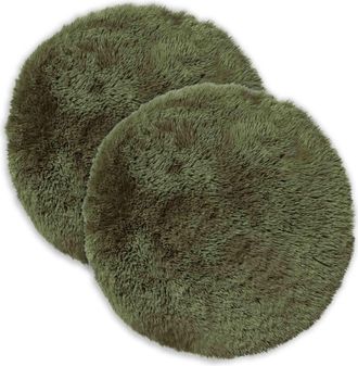 vidaXL Funda De Almohada 2 Pcs Heerlen Verde &Oslash; 30 Cm Fleece Pv Vidaxl