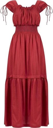 Pinko Pacific Jurk - Dames - Casual kleedjes - Rood - S - Katoen - Kleedjes