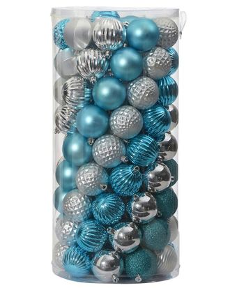 Nearly Natural Holiday Shatterproof 101-Count Christmas Tree Ornaments