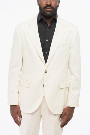 Brunello Cucinelli Half-lined Silk Blazer with Notch Lapel size 50