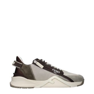 Fendi Sneakers Flow Herrens Stoff Beige/Braun