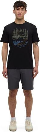 tentree Getaway T-Shirt in Meteorite Black/light Moss at Nordstrom, Size Xx-Large