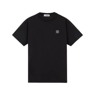 Stone Island Minimalistisch Kompass Logo T-Shirt - Heren - T-shirts - Zwart - L - Katoen - Tops