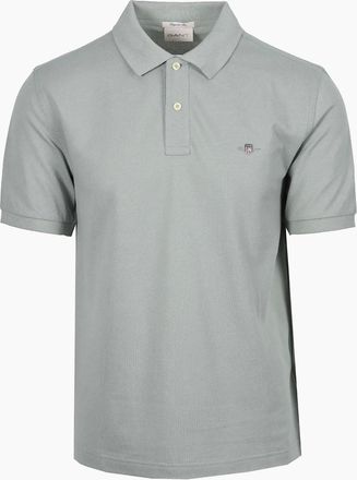 GANT Mens GANT REG SHIELD SS PIQUE POLO SHIRT CERAMIC GREY - Size: 44