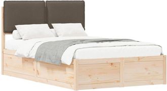 vidaXL Bed Frame with Upholstered Headboard Taupe 120 x 200 cm vidaXL