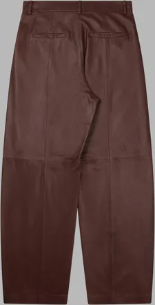 Alysi Barrel Leather Trousers - Purple