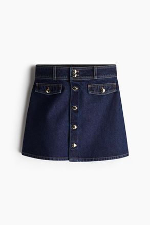 H&M Minirock in A-Linie - Dunkles Denimblau