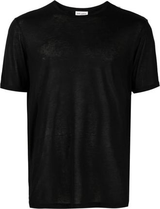 Saint Laurent Embroidered Logo T-shirt - Heren - T-shirts - Zwart - M - Tops