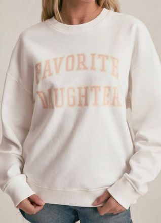 Favorite Daughter Collegiate Sweatshirt In White