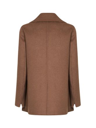 Max Mara Double-Breasted Virgin Wool Coat - Camel