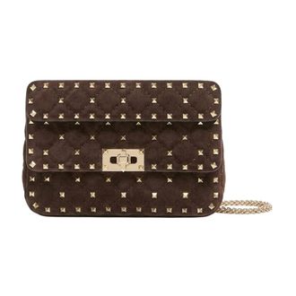 Valentino Garavani Cross Body Bags, female, Brown, Size: ONE SIZE Rockstud Spike Small Shoulder Bag