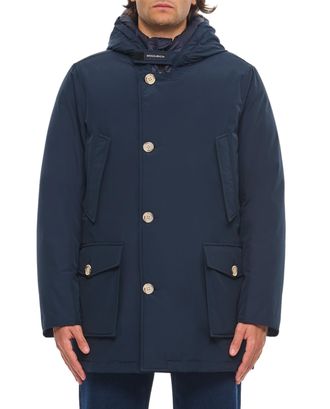 Woolrich Blue Artic Hooded Multi-Pocket Parka