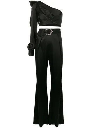 Philipp Plein asymmetrische jumpsuit - Zwart