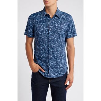 Bonobos Slim Fit Floral Short Sleeve Stretch Button-Up Shirt in Bordeta Floral at Nordstrom, Size X-Large
