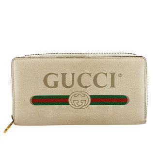 Gucci White Leather Long Wallet (Bi-Fold) (Pre-Owned)