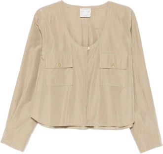 Forte_Forte Long Sleeve Shirt - Dames - Blouses - Beige - XS - Overhemden