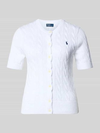 Polo Ralph Lauren Regular Fit Strickjacke aus reiner Baumwolle in Weiss, Gr&ouml;&szlig;e XXL