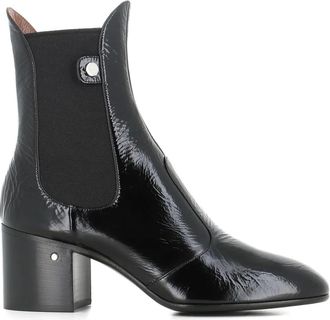 Laurence Dacade 60mm Angie leather chelsea boots - women - Calf Leather/Calf Leather/Fabric/Fabric - 38.5 - Black