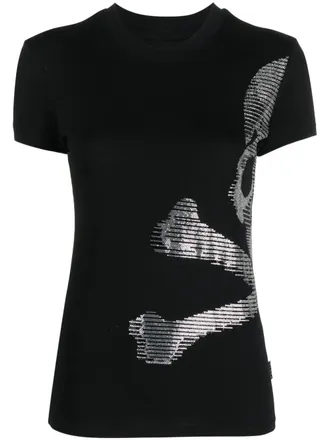 Philipp Plein Sexy Pure rhinestone-embellished T-shirt - women - Cotton - S - Black