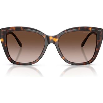 Emporio Armani 55mm Gradient Cat Eye Sunglasses in Shiny Havana /Brown Gradient at Nordstrom