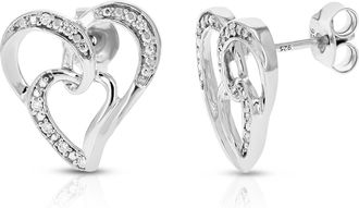 Vir Jewels 1/16 cttw Lab Grown Diamond Dangle Earrings in Sterling Silver With Push Backs For Women