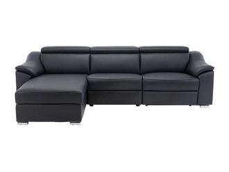 VENTE-UNIQUE.COM Sof&aacute; rinconera piel negro