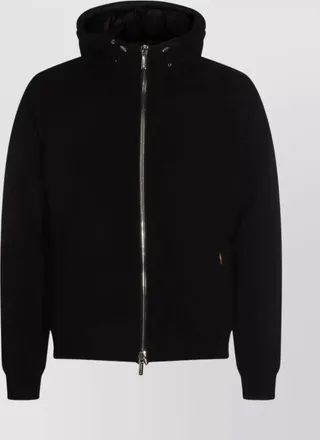 Moorer puffer jackets with hood and ribbed finish