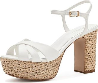 Schutz Keefa Raffia Womens Sandals White : 10.5 M, Synthetic