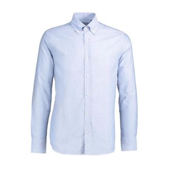 Deperlu Klassiek Kraag Overhemd - Heren - Zakelijke Overhemden - Blauw - 2XL - Katoen - Overhemden