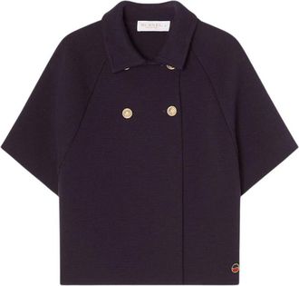 Busnel Gertrude Korte Wol Kaap - Dames - Ponchos - Paars - S - Wol - Jassen