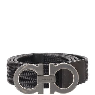 Ferragamo Black Braided Fabric Belt
