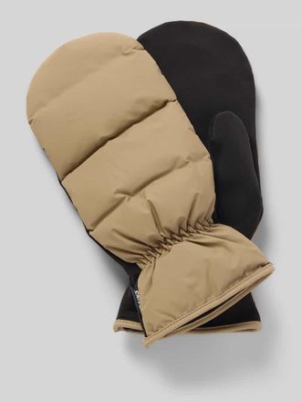 Rains Handschuhe mit Steppn&auml;hten Modell Lohja in Beige, Gr&ouml;&szlig;e M/L