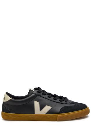 Veja Volley Panelled Grained Leather Sneakers - Black - 41 (IT41 / UK7)