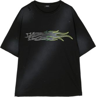 【関税込み】We11done ブラック Neon Logo 半袖Tシャツ We11done ロゴ Tシャツ | ブラック | FARFETCH JP