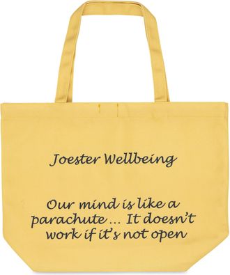 Generic Joester Wellbeing - Cotton/Canvas Tote Bag. (Quote 4: Our mind is like a parachute.. It doesnt work if its not open, Mellow Yellow)