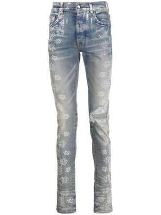 Amiri Jeans Bleach Bandana - Blu