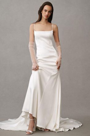Jenny Yoo Jenny by Jenny Yoo Ronnie Fitted Stretch Satin Wedding Gown