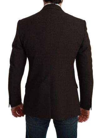 Dolce & Gabbana Mens Brown Slim Fit Coat Jacket Martini Blazer Virgin Wool Clothing
