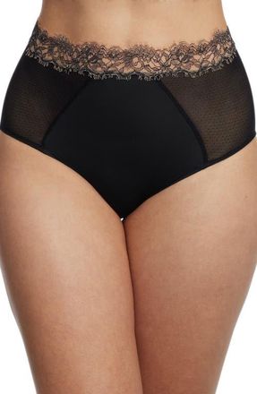 Skarlett Blue Entice High Waisted Brief in Black/nylon at Nordstrom, Size Xx-Large