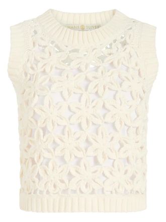 Marie Oliver Thea crochet top - White